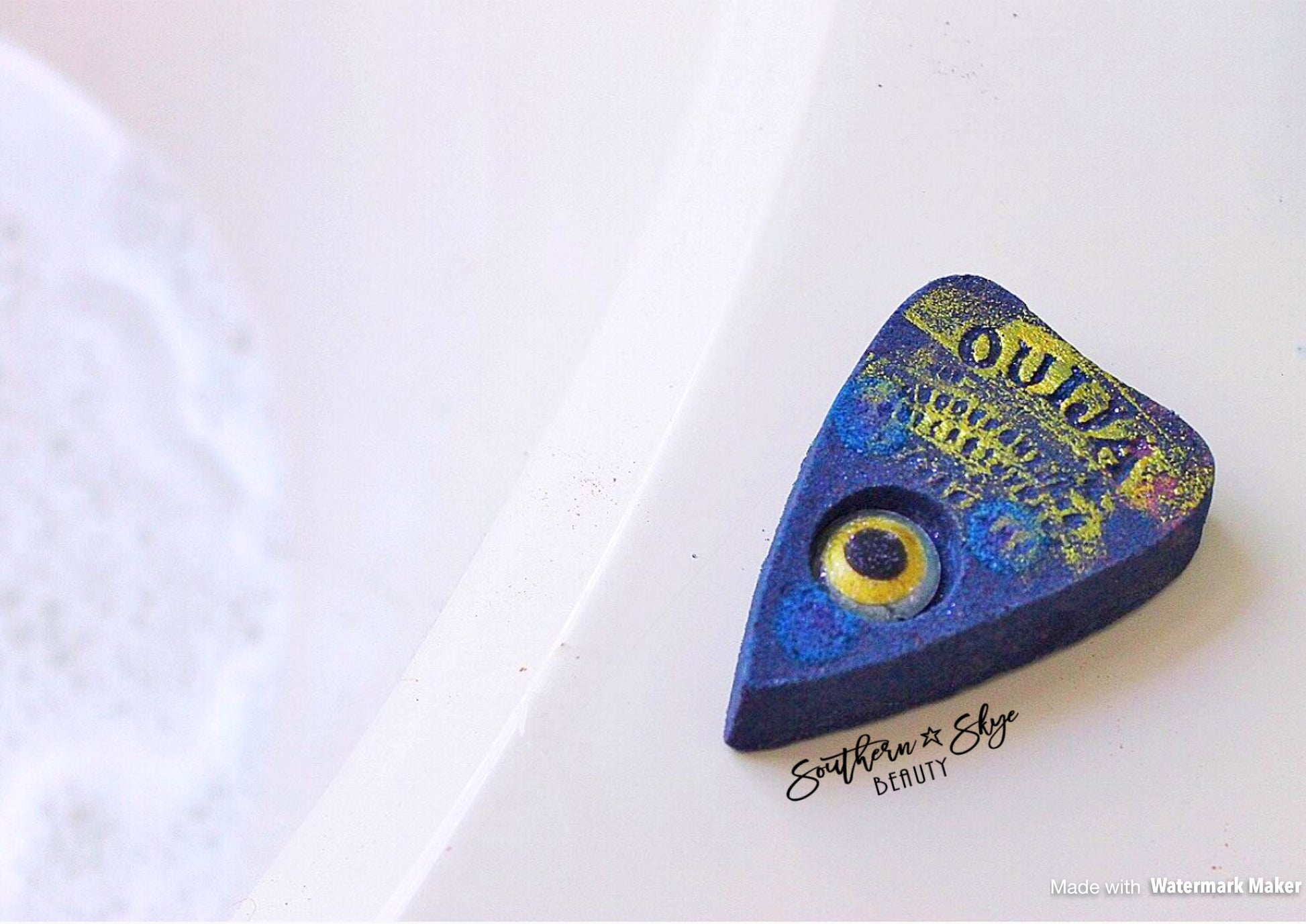 Southern Skye Beauty The Further Bath Bomb - planchette shaped bath bomb with a hand made soap eyeball